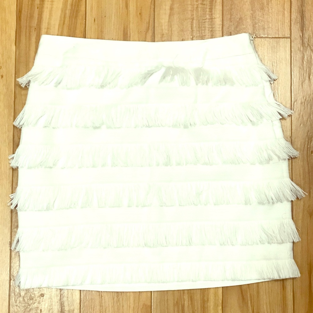 NWT Off White Multi Tier Fringe Skirt Size 6
